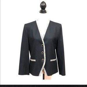 Pendleton Black Long Sleeve V-Neck Blazer 8